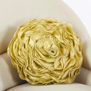 WAYFAIR Rose Design Round Throw Pillow, Sage, 16"